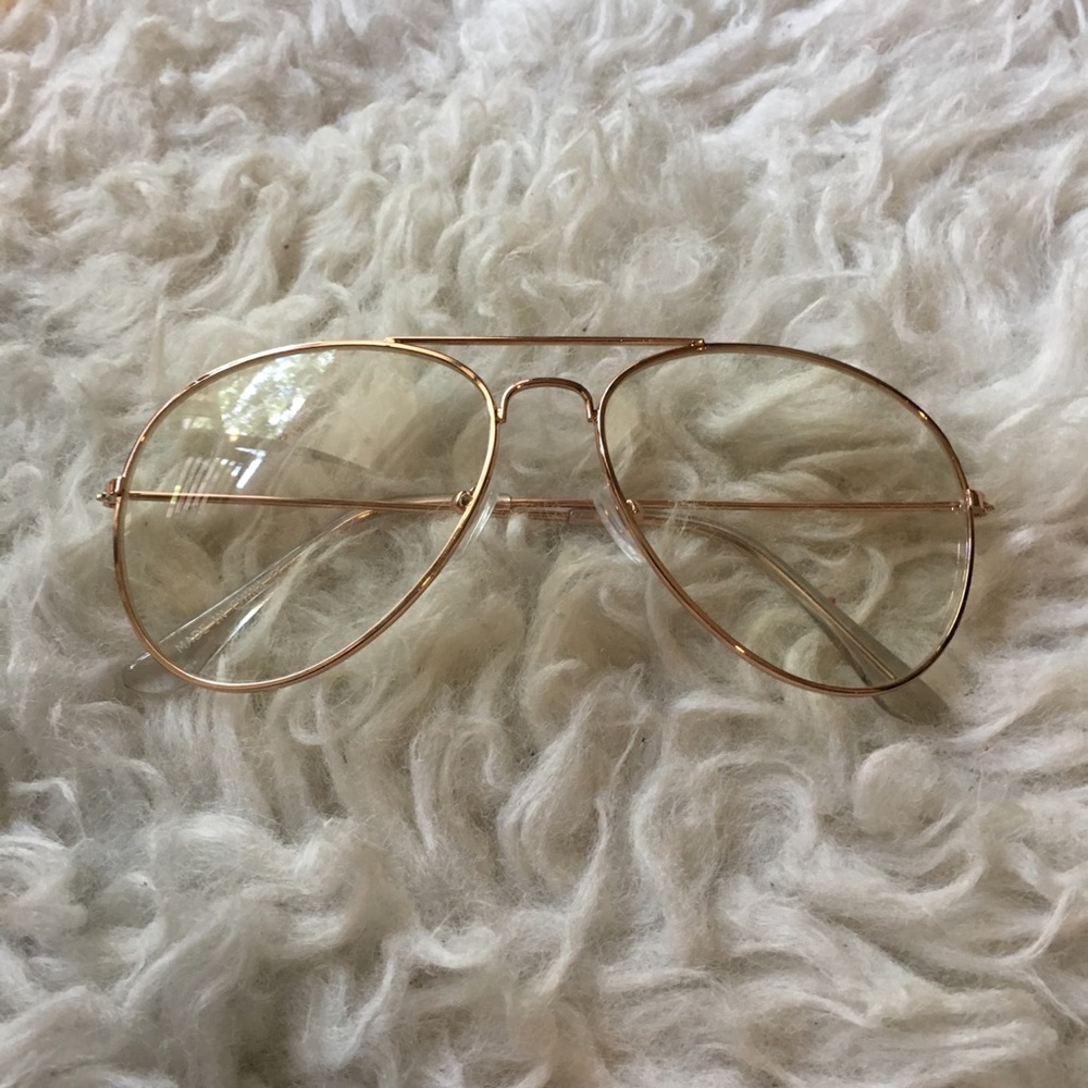Gold clear aviator sunglasses  never worn